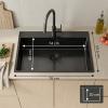 OUTLET - Minor damage Pure.Sink Luxion PVD Large Black Sink 78x50 cm Tapwing with Drilled Hole Bench PLX7850T-63
